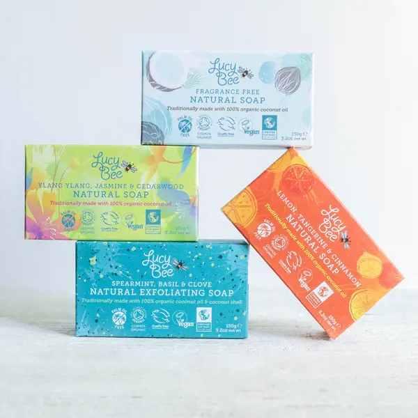 Lucy Bee soap packaging